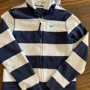 Vineyard Vines Girls’ Cotton Hoodie Navy Strip L